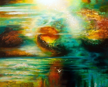 Mountain Water and Sky by artist Ping Irvin